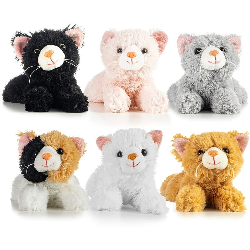 PREXTEX Realistic Looking Small Cat Stuffed Animal - 6 inch Stuffed Kittens with Lifelike Details - Plush Cat Set for Kids, Pet Toys, Home Decor, or Cat Lady Costume - Soft and Huggable - 12 Pack - Image 1
